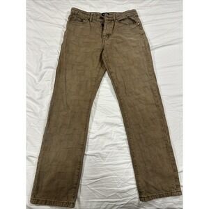 BoohooMAN Men's Pants Size 30 Brown Textured Pattern Straight Leg Jeans Trousers